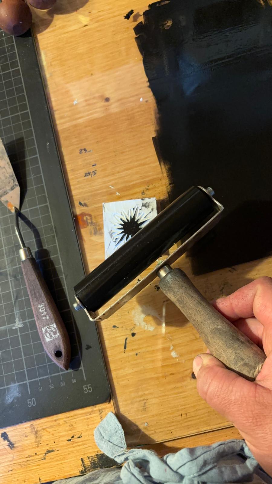 Stempel Schnitzen und Drucken