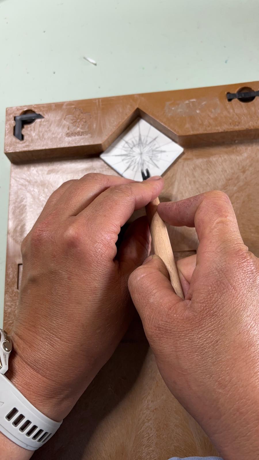 Stempel Schnitzen und Drucken