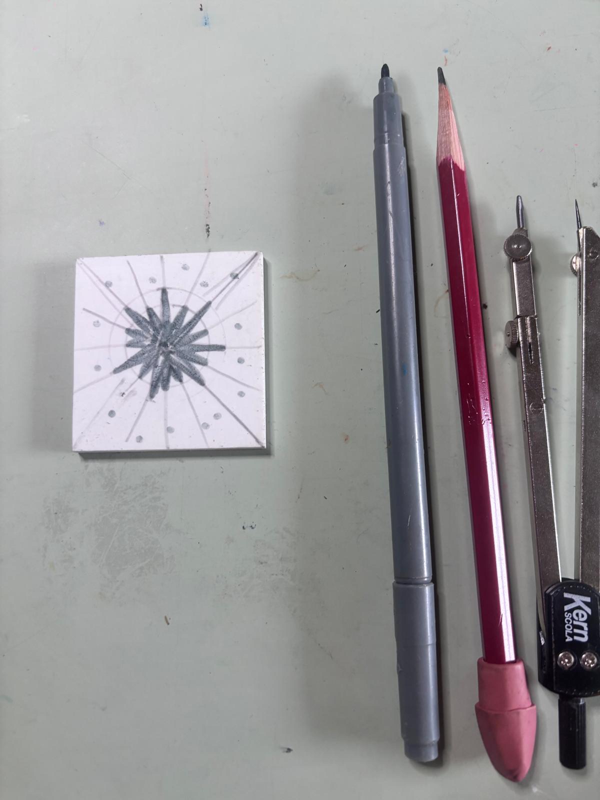 Stempel Schnitzen und Drucken